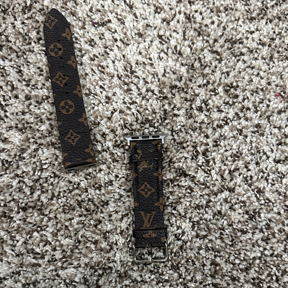 Louis Vuitton Black and Brown Monogram Watch Strap